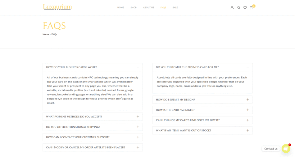 FAQs Page